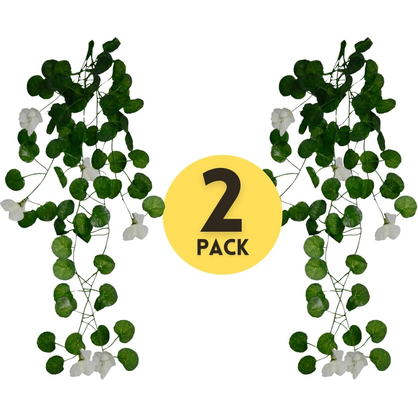 Decorebugs Artificial Flower Plants Leaves Hanging Ivy Garlands Plant Greenery Vine Creeper Home Decor Door Wall Balcony Decoration Party Festival Craft (Pack Of 2)
