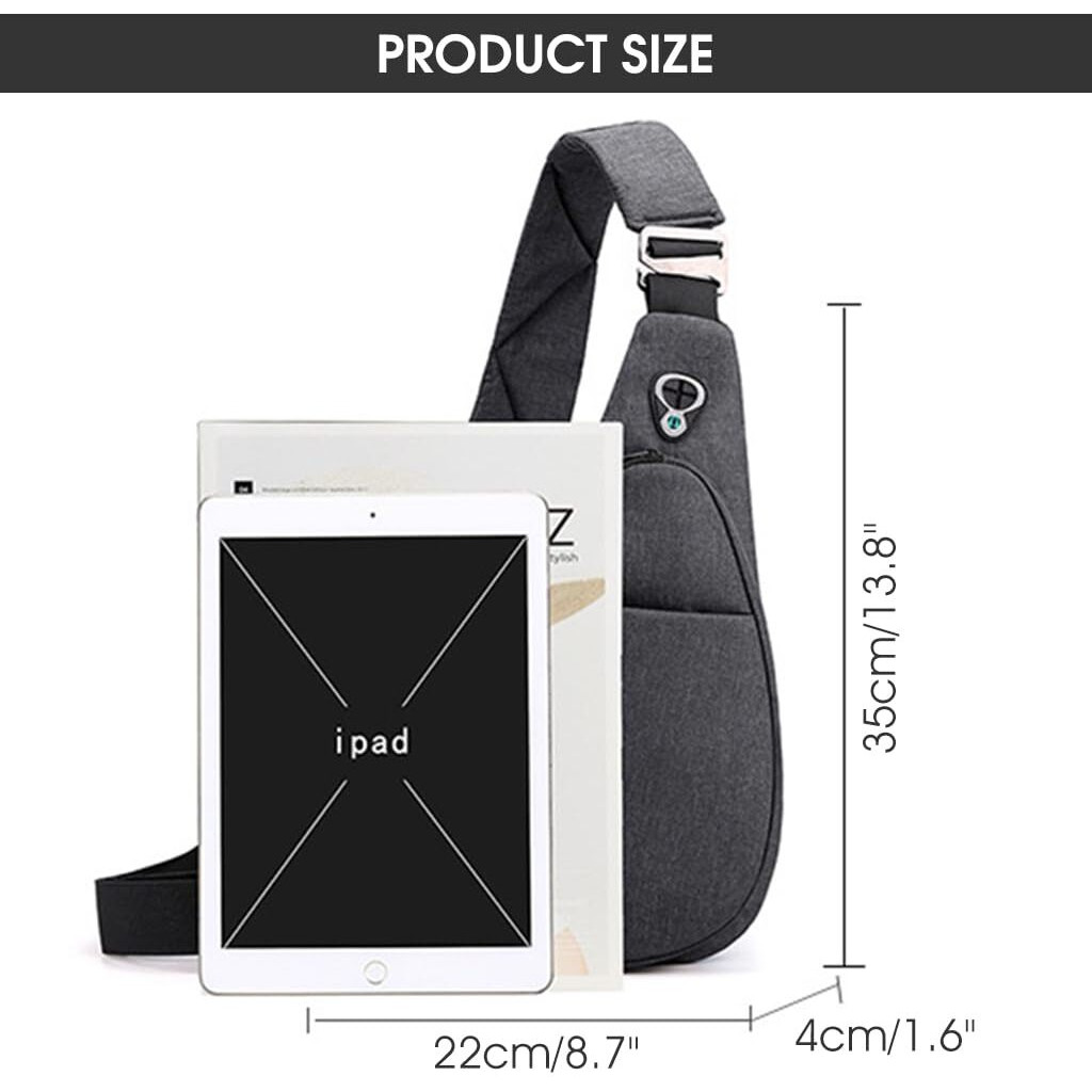 Gustave Sling Bag For Men Waterproof Fanny Pack Cross Body Bag Stylish Side Bag With Adujustable Shoulder Strap Lightweight For Outdoor, Travel, Hiking, Sports(22Cm X 4Cm X 35Cm)