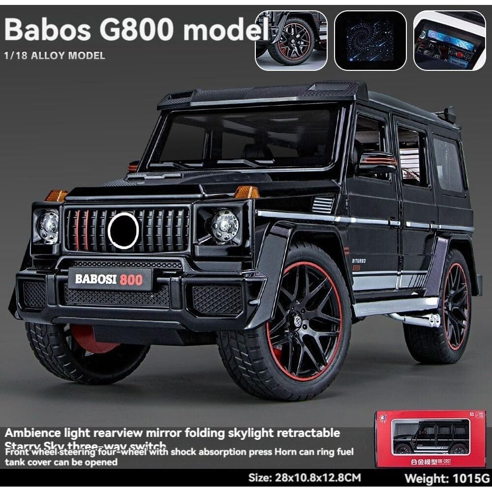 Manaki Enterprise 118 M-Benz Brabos 800 Alloy Metal Model Sports Car Exclusive Pull Back Die-Cast Toy Car With Openable Doors & Light Music Toys For Kids, Black