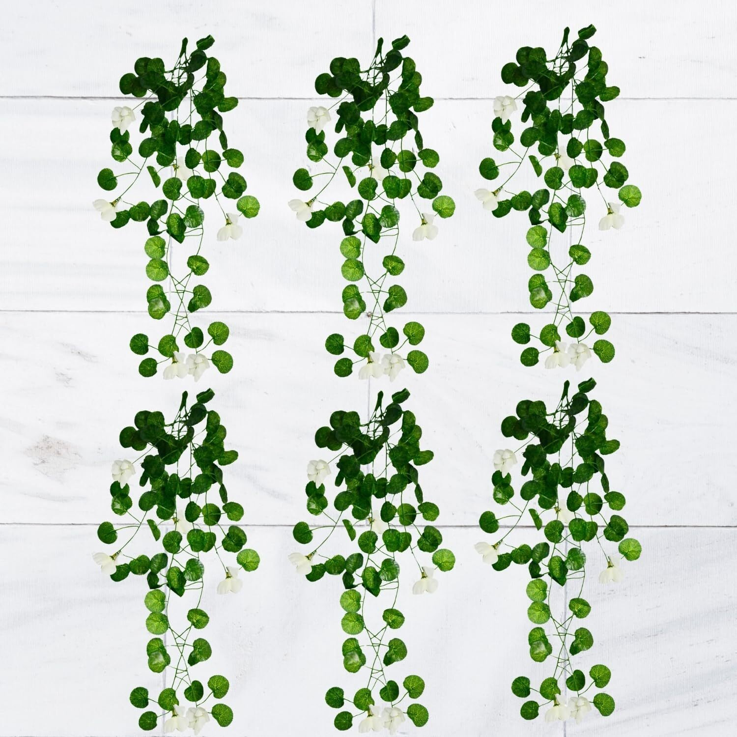 Decorebugs Artificial Flower Plants Leaves Hanging Ivy Garlands Plant Greenery Vine Creeper Home Decor Door Wall Balcony Decoration Party Festival Craft (Pack Of 6)