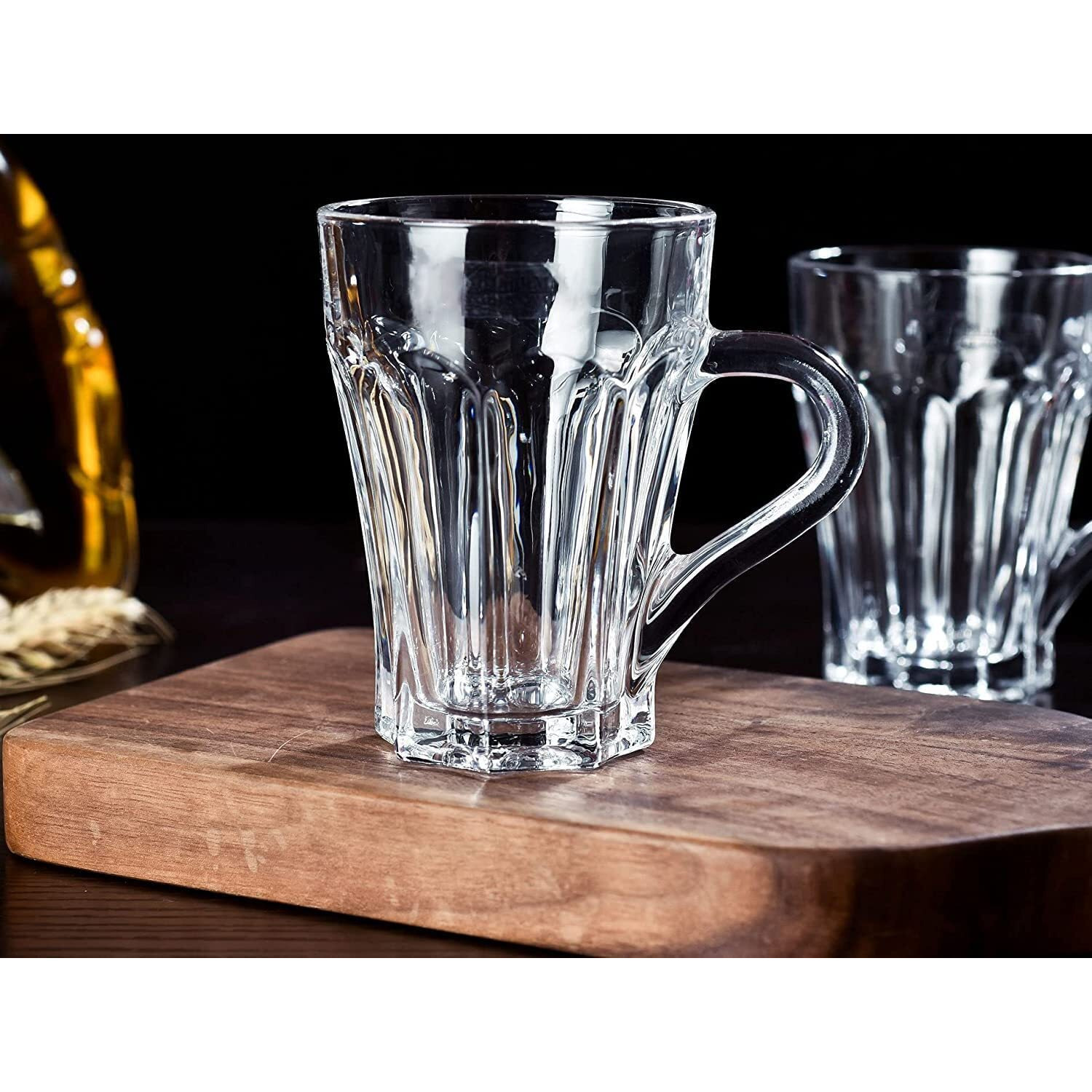 Zroy Enterprise Premium Glass Coffee Mug Tea Cups 200 Ml, Transparent, Glass Cups Set For Tea, Coffee, Green Tea, Herbal Tea, Lemon Tea, Milk Cup, Hot/Cold Drinks Cups (Lotus Cup 200Ml, 4)