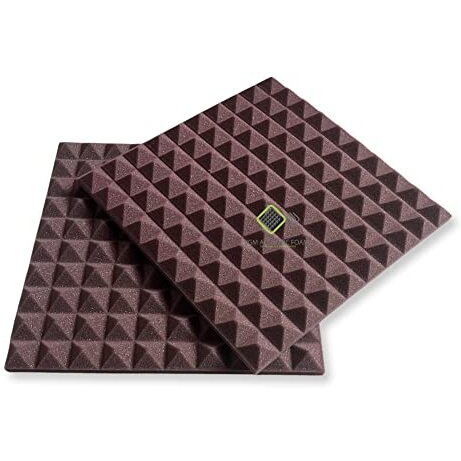 Ygm Acoustic Foams Pyramid Soundproofing Studio (Set Of 18 ) Acoustic Foam 1'X1' - 1 Inches (Coffee Brown)