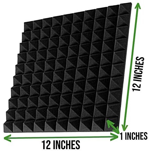 Ygm Acoustic Foams Pyramid Soundproofing Studio (Set Of 18 ) Acoustic Foam 1'X1' - 1 Inches (Coffee Brown)