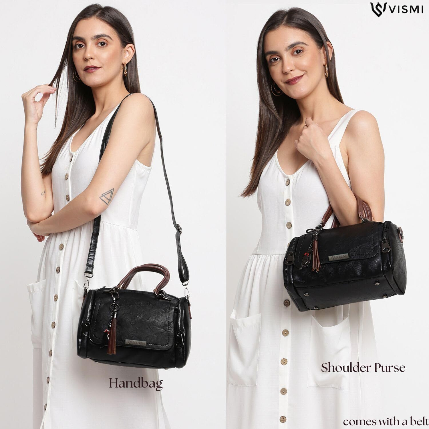 Vismiintrend Stylish Vegan Leather Handbag Shoulder Purse Satchel Sling Bags For Women And Girls | Ladies Bag For Travel, Work, Office | Birthday/Anniversary Gift For Wife, Sister, Mother | Gifts