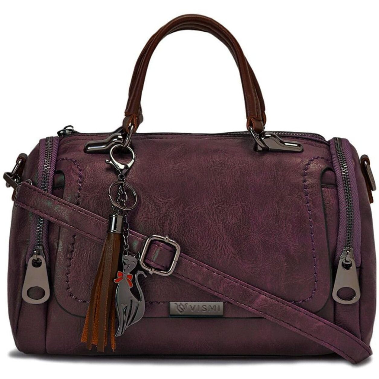 Vismiintrend Stylish Vegan Leather Boston Handbag Shoulder Purse Satchel Sling Bags For Women And Girls, Ladies Purse For Travel,Work,Office, Birthday Gift For Wife, Rakhi Gifts For Sisters