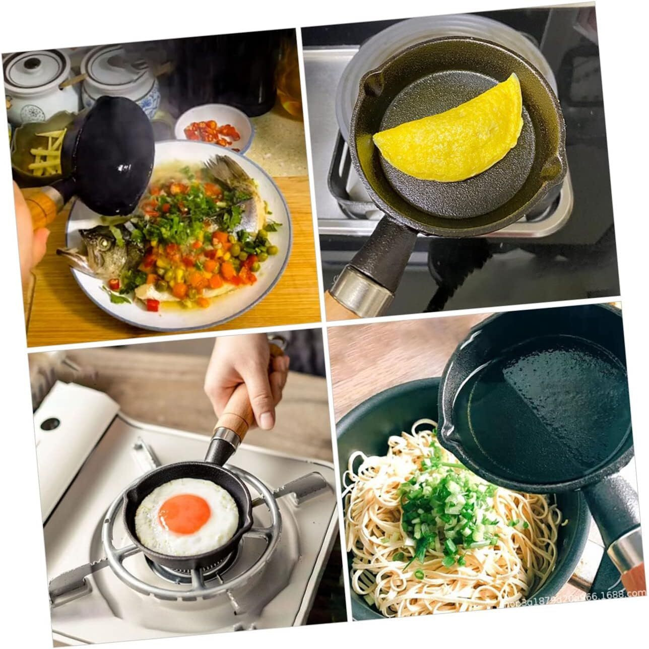 Home Essentials Cast Iron Tadka Pan/Vaghar/Chounk For Frying Dal/Spices | 4Inch, 450Gm, Gas & Stove-Friendly | Pre-Seasoned, 100% Toxin-Free, Naturally Non-Stick Tempering Pan