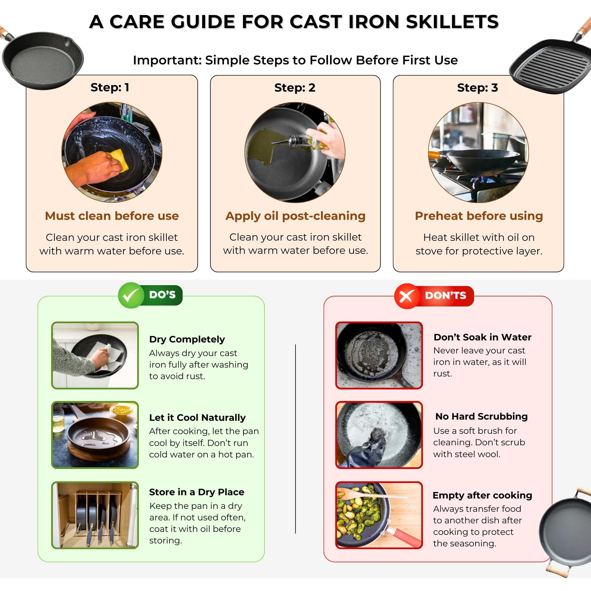 Home Essentials Cast Iron Tadka Pan/Vaghar/Chounk For Frying Dal/Spices | 4Inch, 450Gm, Gas & Stove-Friendly | Pre-Seasoned, 100% Toxin-Free, Naturally Non-Stick Tempering Pan