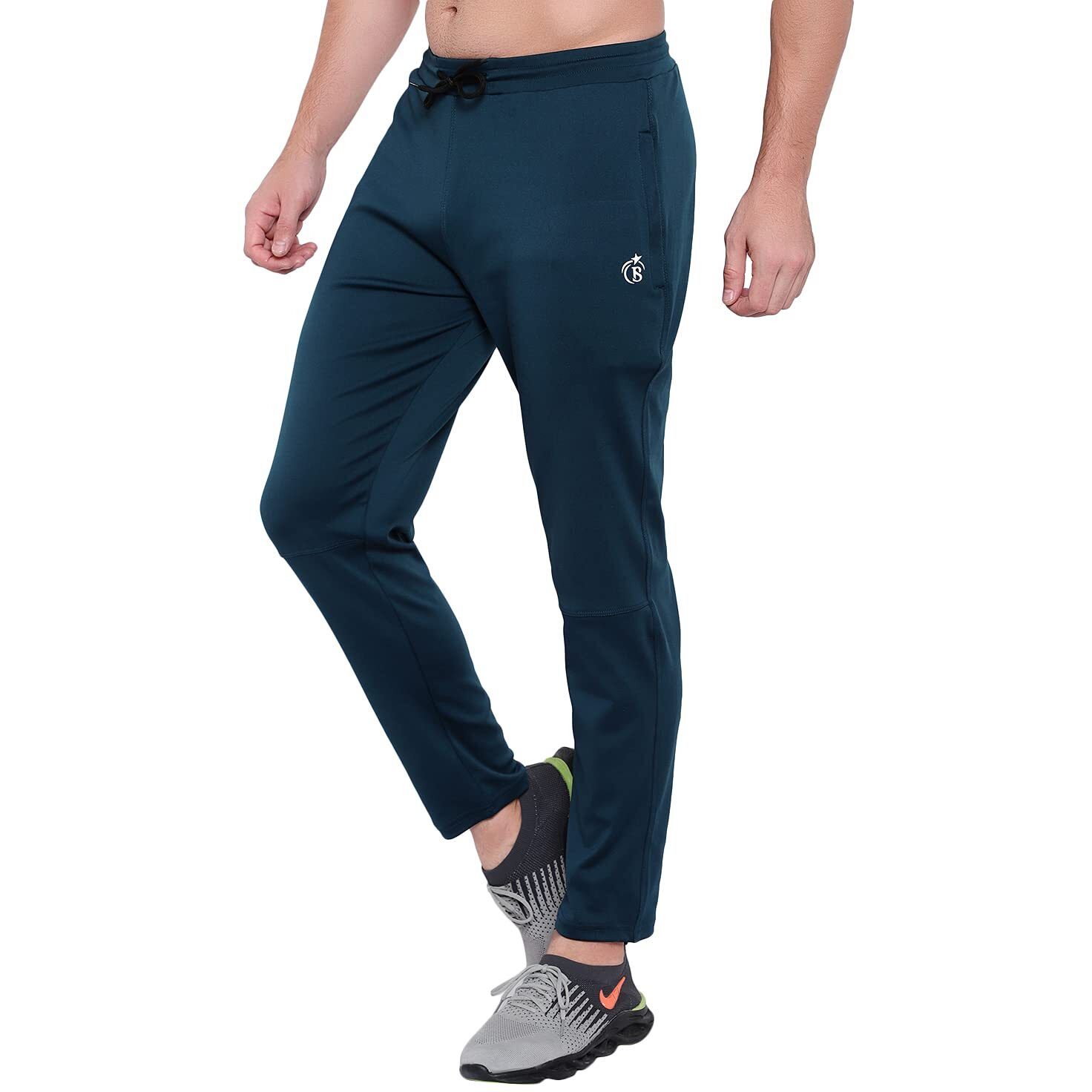 Blue Star Shark Men's Slim Fit Track Pants  Joggers For Running, Gym, Sports, And Casual Wear | Multipurpose Activewear Lower For Men & Boys | Stylish Summer Trousers & Night Pants, Blue, 2Xl