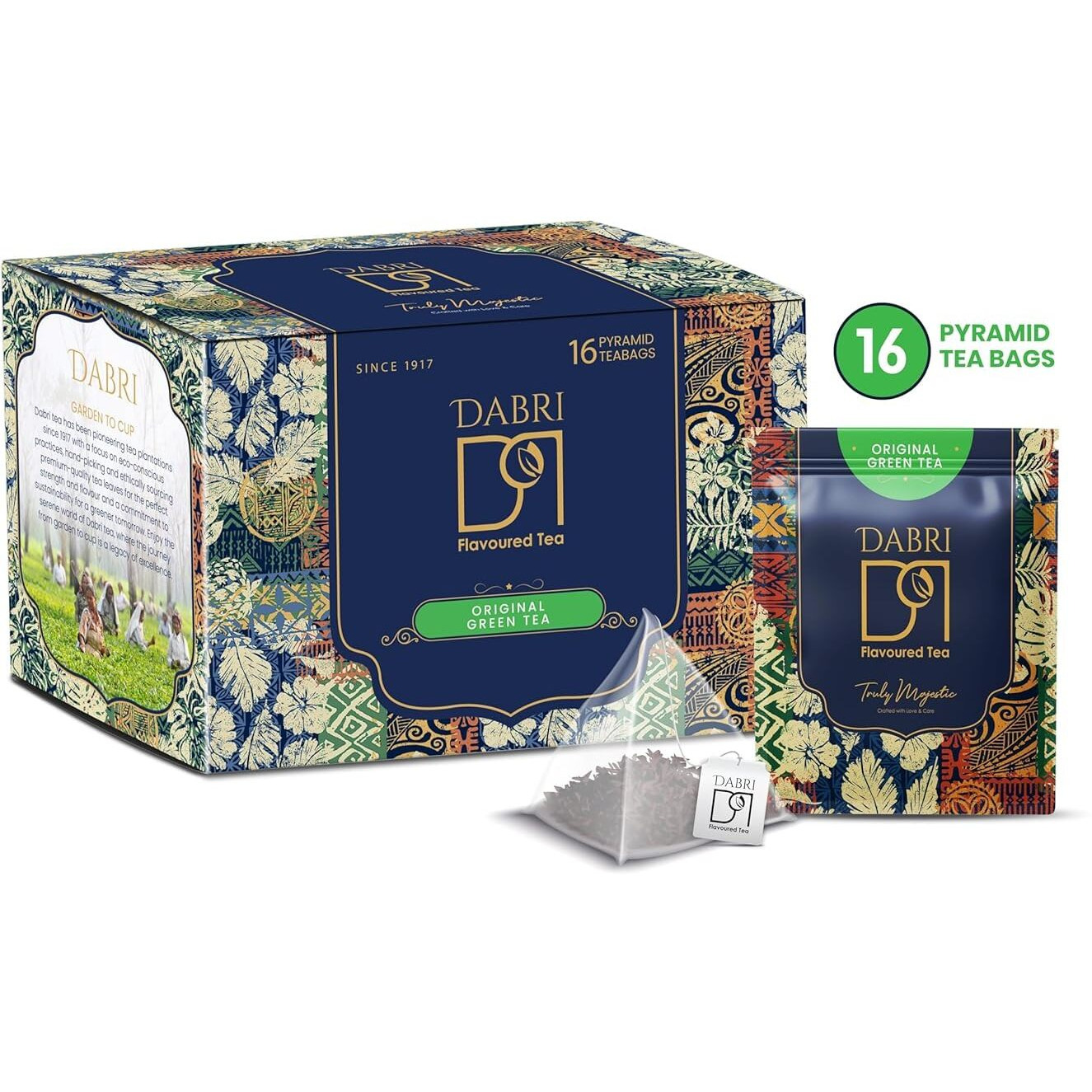 Dabri Detox Green Tea Bags Double Chamber 16 Pcs|Fresh Natural Green Tea For Good Health|Rich With Anti-Oxidants,Immunity Booster,Improves Metabolism & Used To Reduces Waist(Pack Of 2-16Pcs Each Box)