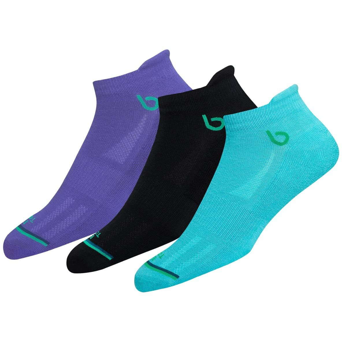 Bambos Eco Touch Women's Bamboo Ankle Sports Socks For Running & Gym, Pack Of 3, Multicolor, Free Size