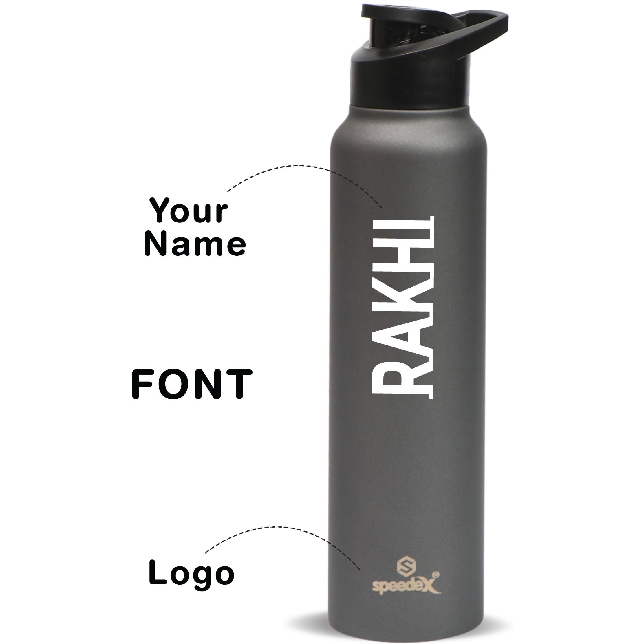 Speedex Stainless Steel Water Bottle 1 Ltr For Kids, Boys, Girls, 1 Litre Bottles For Gym, Sports, Fridge Use, School & Office - 1000Ml, Dark Grey Colour, Sipper Cap