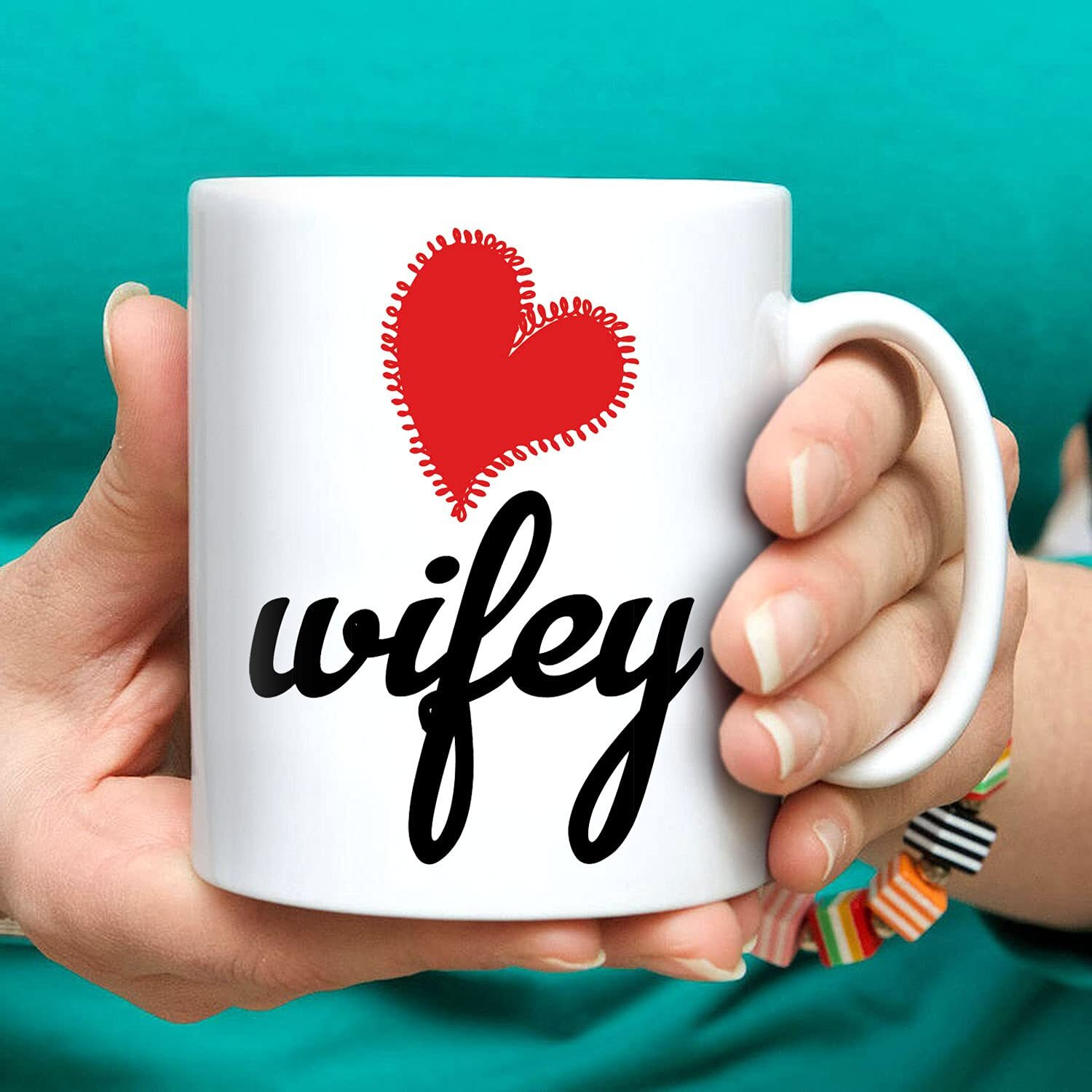 Exciting Lives - Hubby Wifey - Gift For Valentines Day, Anniversary - Coffee Mugs For Husband Wife Boyfriend Girlfriend Relatives - Set Of 2 (2 Mugs), 11 Ounce