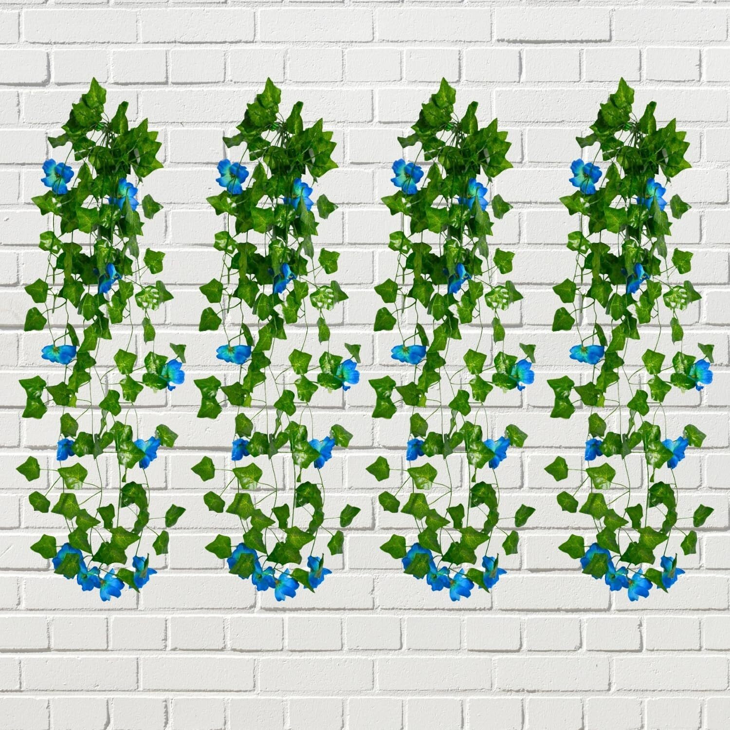 Decorebugs Artificial Flower Plants Leaves Hanging Ivy Garlands Plant Greenery Vine Creeper Home Decor Door Wall Balcony Decoration Party Festival Craft (Pack Of 4)
