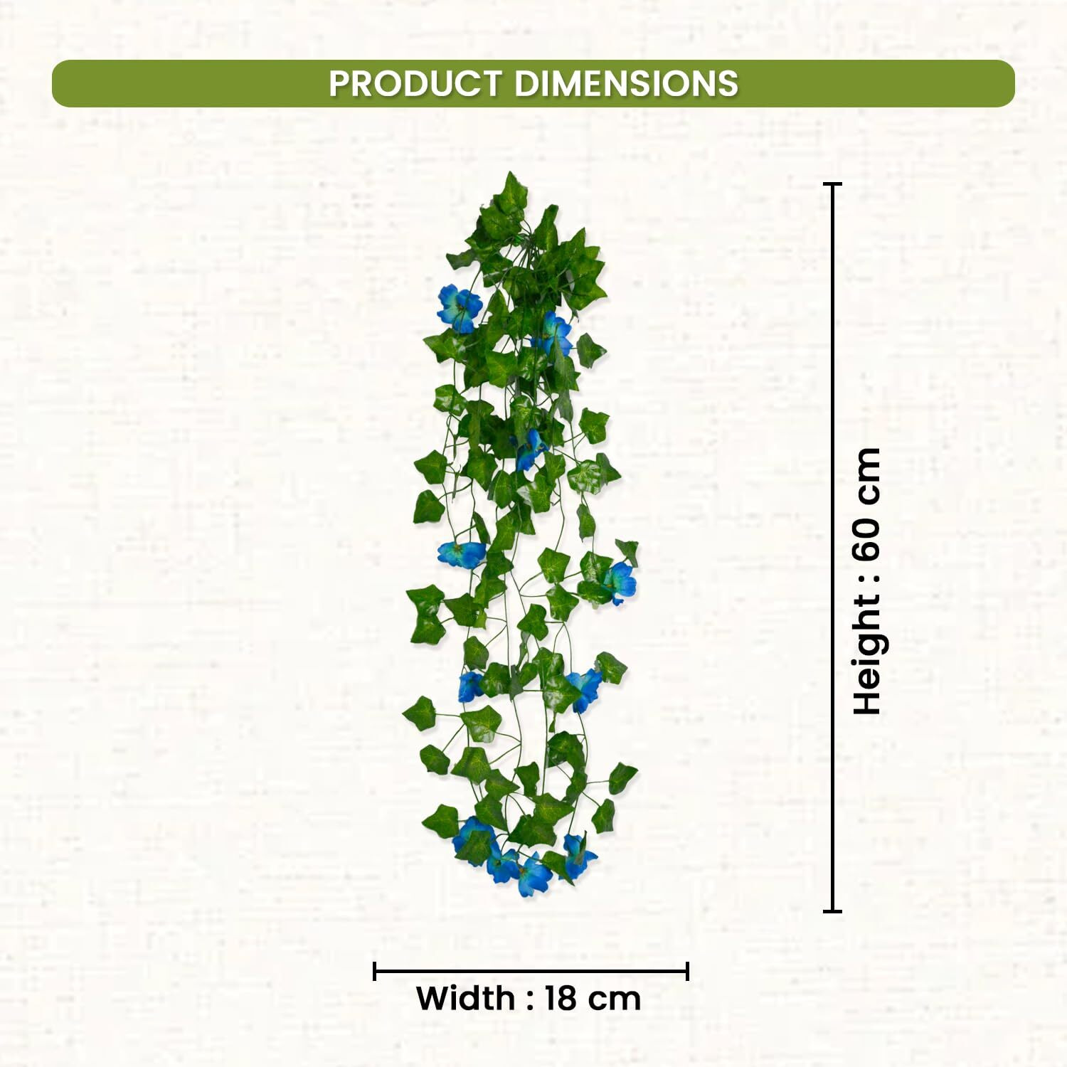Decorebugs Artificial Flower Plants Leaves Hanging Ivy Garlands Plant Greenery Vine Creeper Home Decor Door Wall Balcony Decoration Party Festival Craft (Pack Of 4)