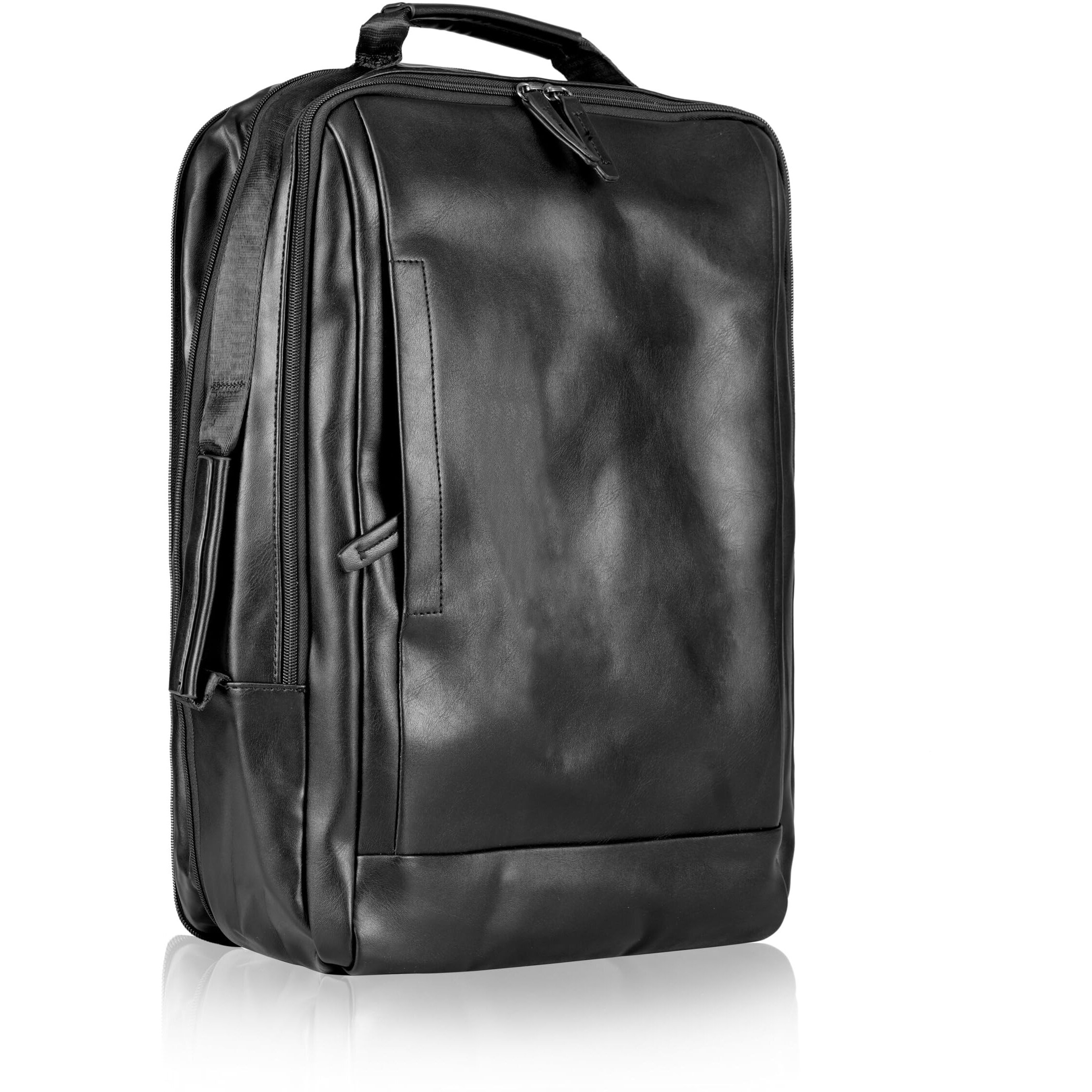 Dobariya Empire New Laptop Bag For Men, 15.6 Inch Faux Leather Durable Professional Office Use Laptop Briefcase Shoulder Sling Formal Executive Messenger Bags For Men. (New Black)