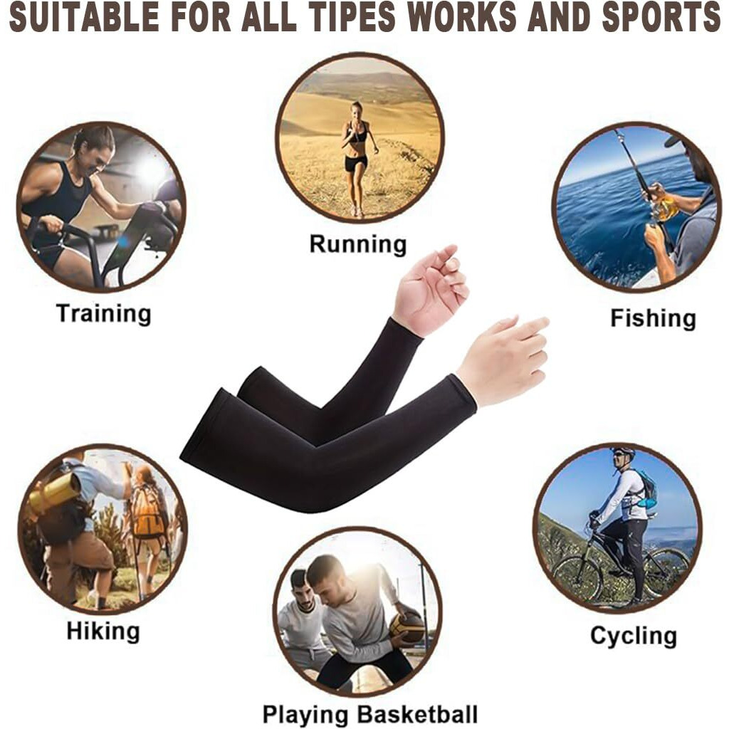 Zensoo Uv Sun Protection Arm Sleeves For Men & Women, Sports Arm Sleeves For Men, Hand Sleeves For Boys & Girls, Outdoor & Running Sleeves, Face Mask For Bikers, Free Size Pack Of 2