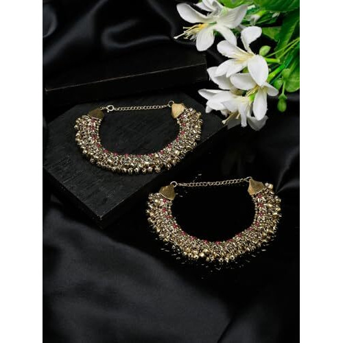 Youbella Jewellery German Silver Plated Stylish Handmade Payal Anklets For Girls And Women (Style 5)