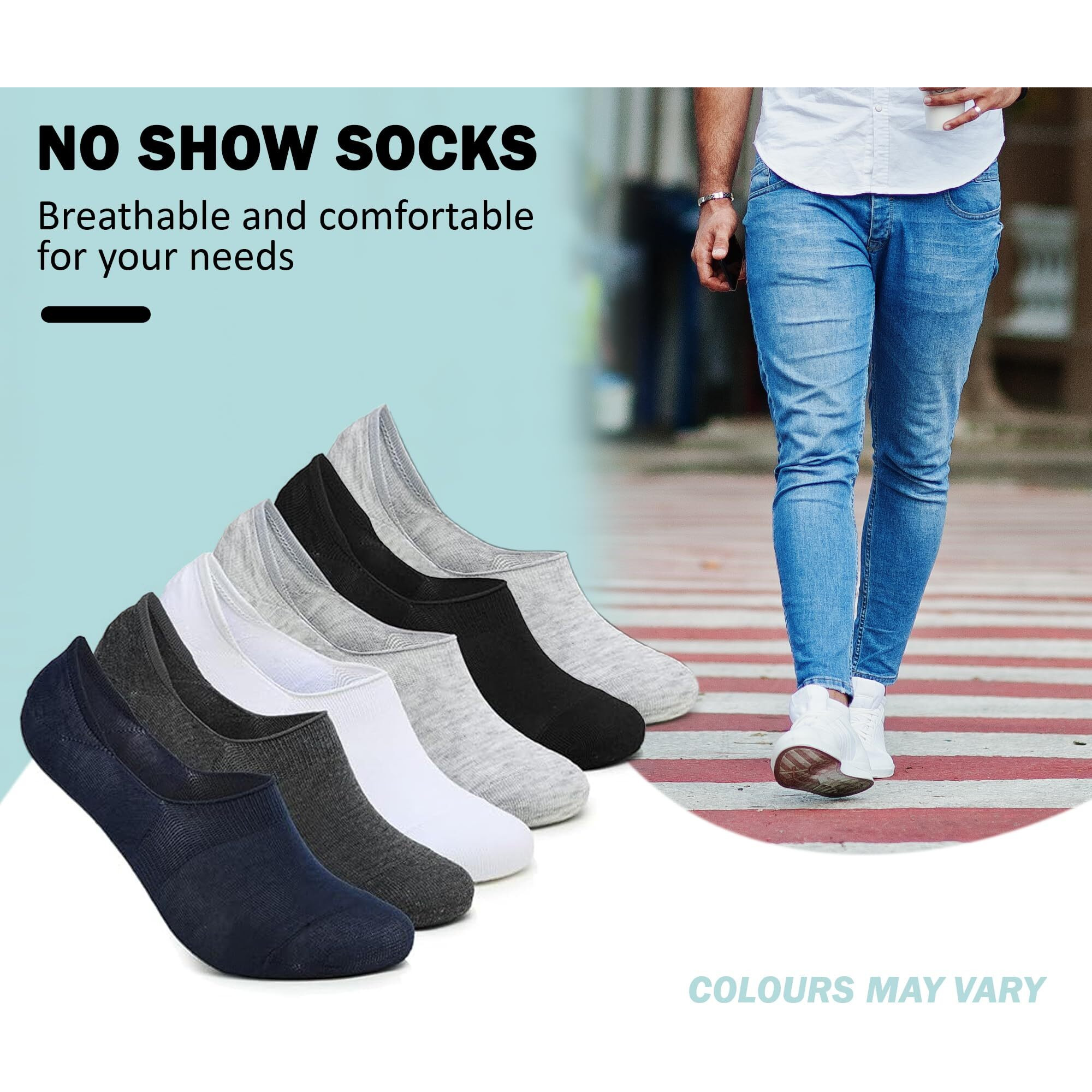 Zensoo No Show Loafer Socks For Men And Women With Anti-Slip For Sports, Running & Hiking, Moisture Wicking With Anti Slip For Everyday Wear, Free Size, Light Grey (Pack Of 5)