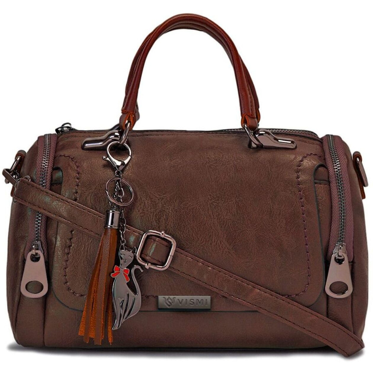 Vismiintrend Stylish Vegan Leather Sling Handbag Bags For Women, Shoulder, Ladies Purse, Box Satchel, Travel/Work/Office, Birthday/Anniversary Gift For Wife/Sister/Mother, Wedding Gifts, Brown