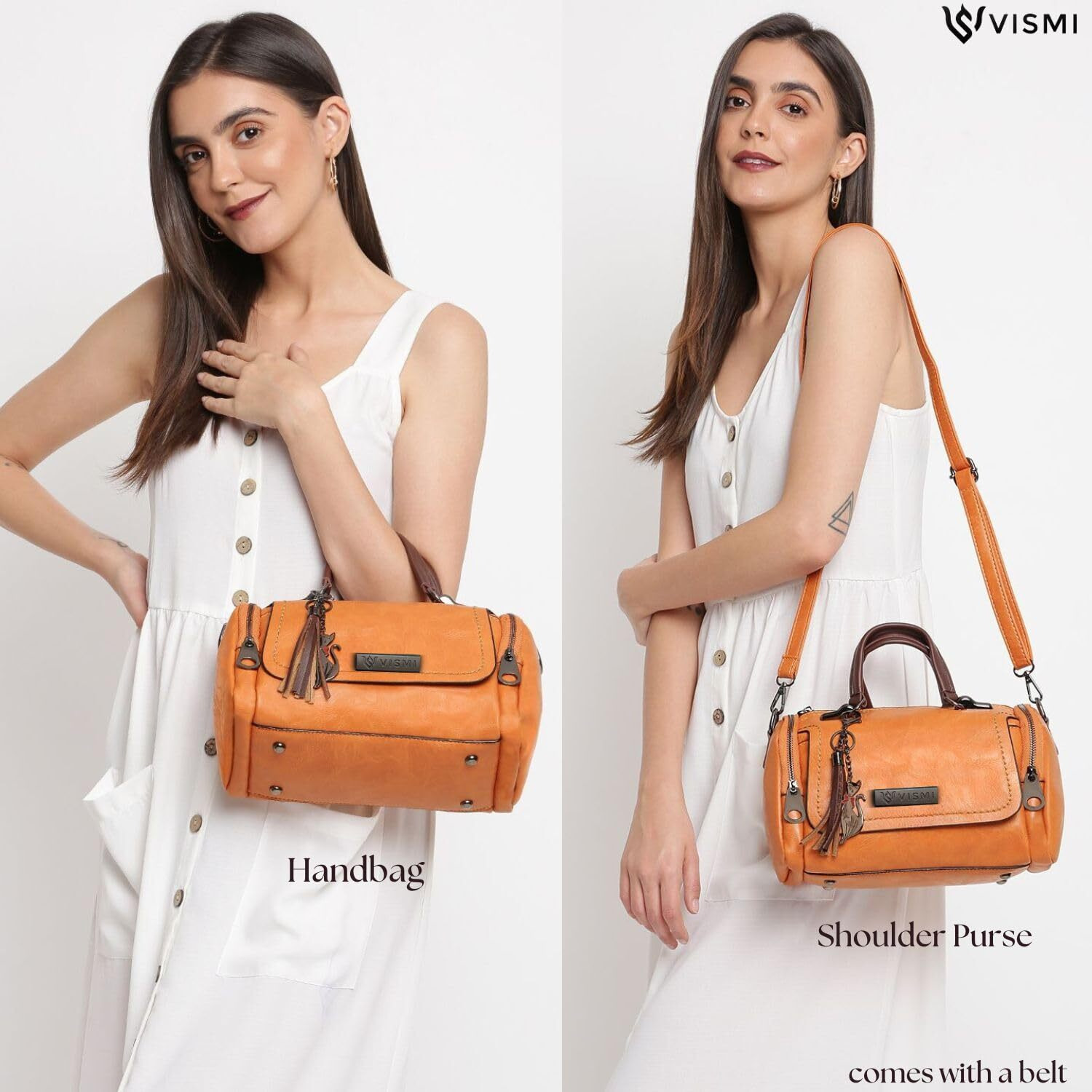 Vismiintrend Stylish Vegan Leather Sling Handbag Bags For Women, Shoulder, Ladies Purse, Box Satchel, Travel/Work/Office, Birthday/Anniversary Gift For Wife/Sister/Mother, Wedding Gifts, Brown