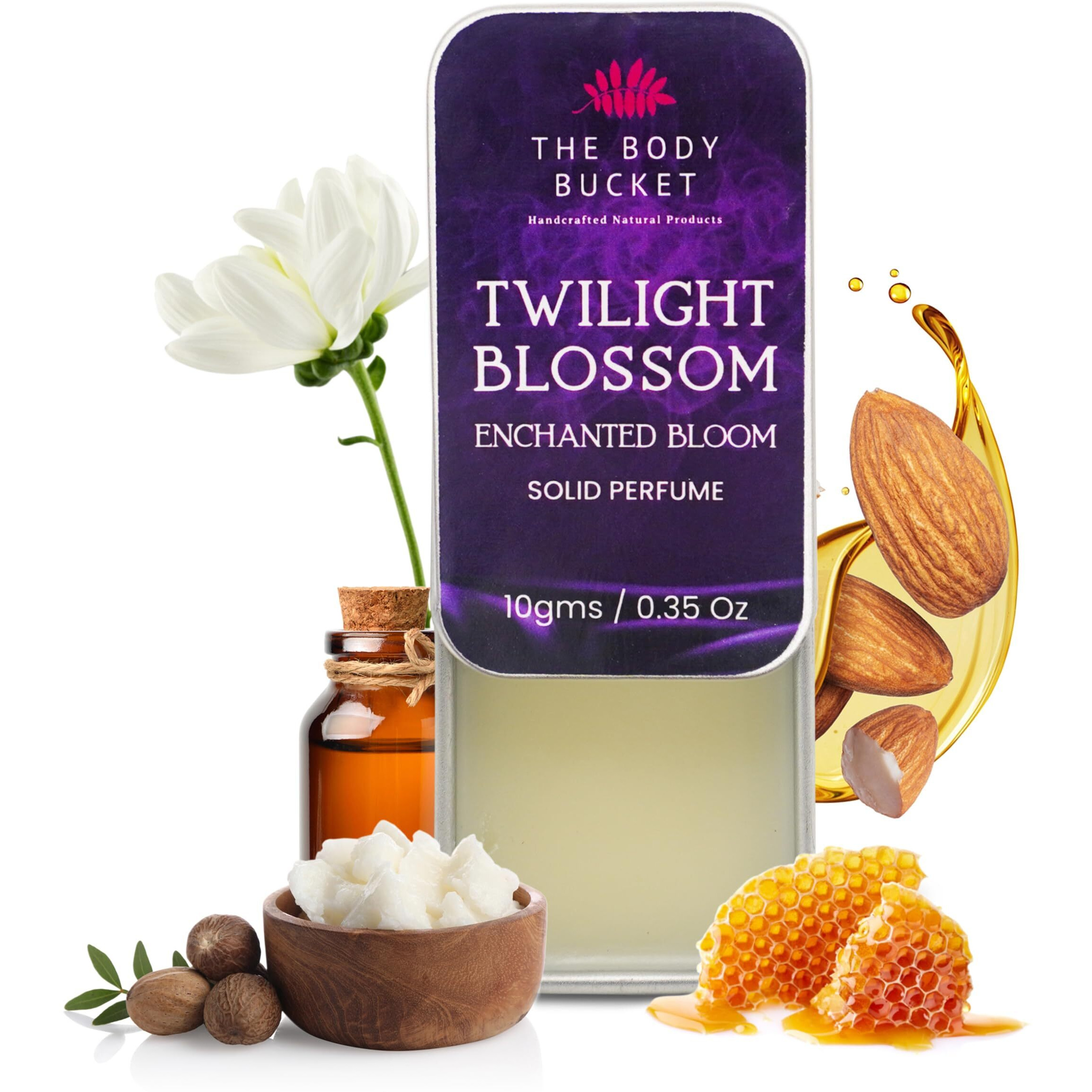 The Body Bucket Twilight Blossom Solid Perfume - 10G | Alcohol-Free Bloom Fragrance | Pocket-Friendly, Easy To Apply | Natural Handmade, Toxic Chemical-Free,Intimate Cologne | Ideal Gift For Women