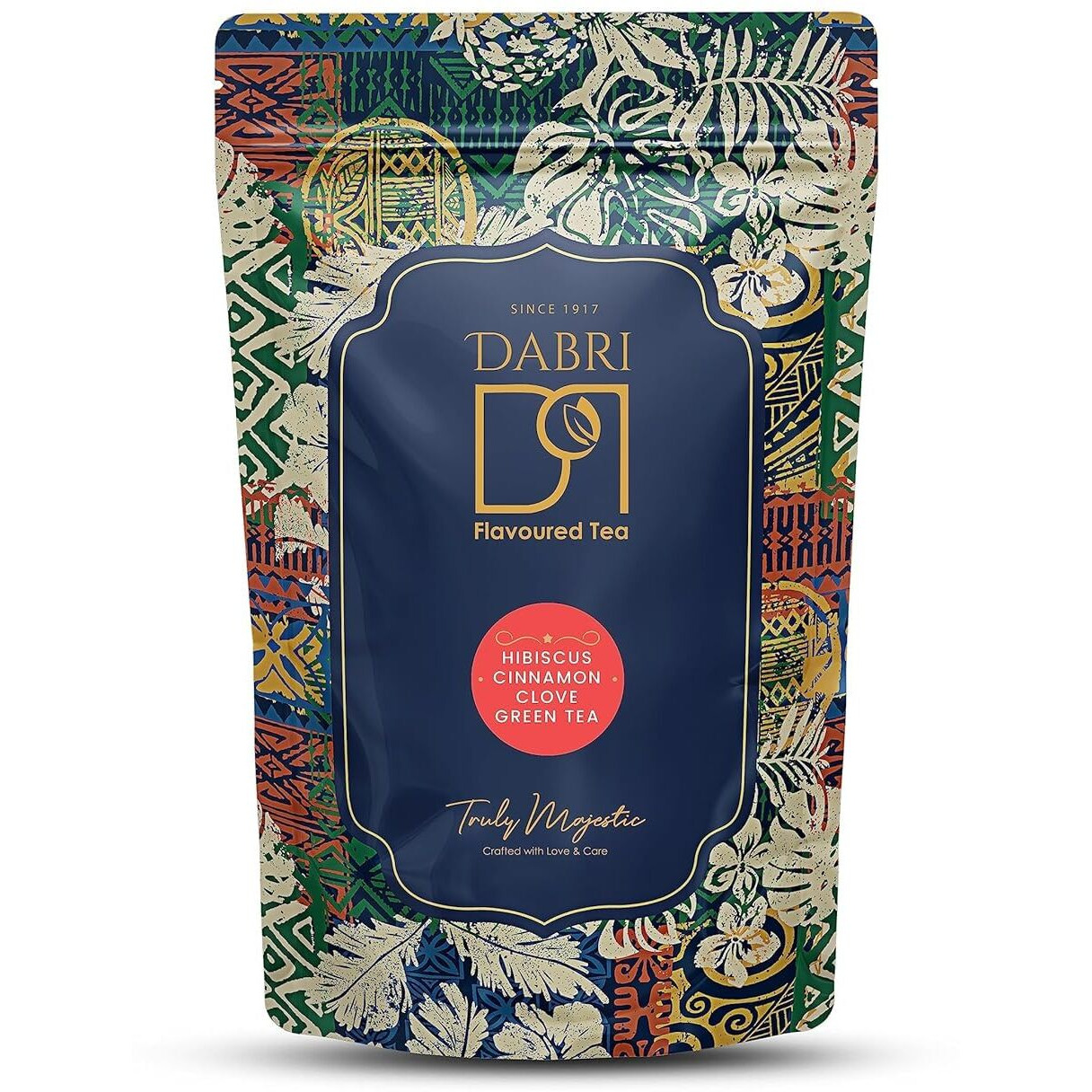 Dabri Hibiscus Cinnamon Clove Loose Leaves Green Tea-200Gm Blend For Hair Regrowth And Healthy Heart, Made With Whole Green Tea Leaf And Natural Flavours (Pack Of 2-100Gm Pouch Each)