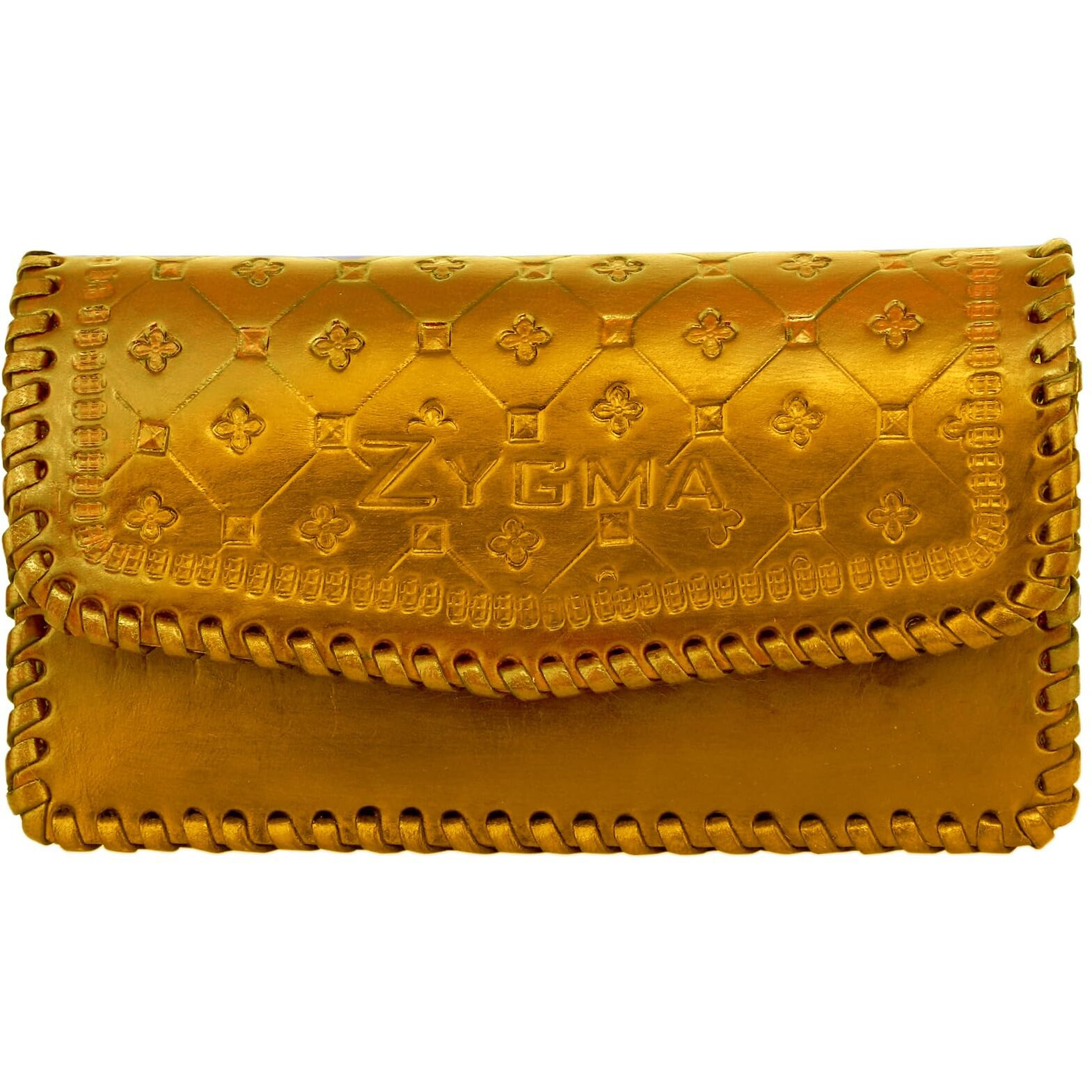 Zygma Handmade Genuine Leather Clutch Purse For Women,Hard Leather Clutch Gift For Women,Pure Leather Wallet For Womens(Yellow)