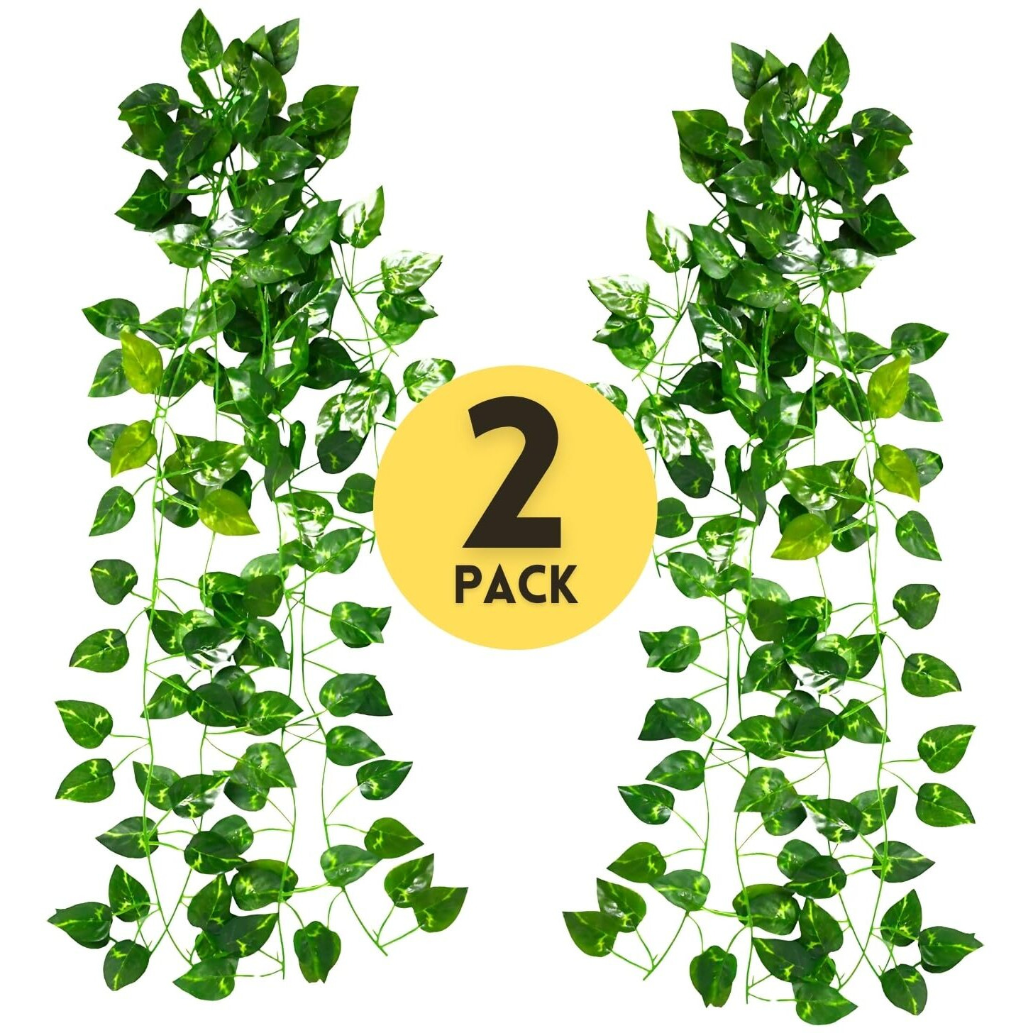 Decorebugs Artificial Plants Leaves Hanging Ivy Garlands Plant Greenery Vine Creeper Home Decor Door Wall Balcony Decoration Party Festival Craft (Pack Of 2)