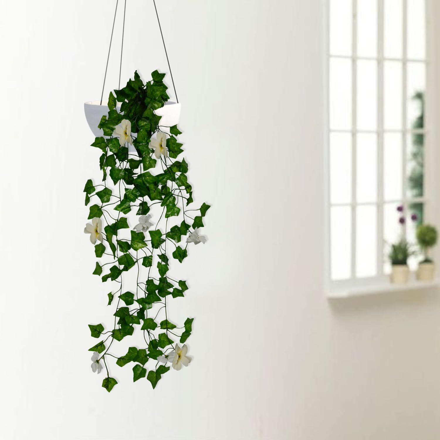 Decorebugs Artificial Flower Plants Leaves Hanging Ivy Garlands Plant Greenery Vine Creeper Home Decor Door Wall Balcony Decoration Party Festival Craft (Pack Of 1)