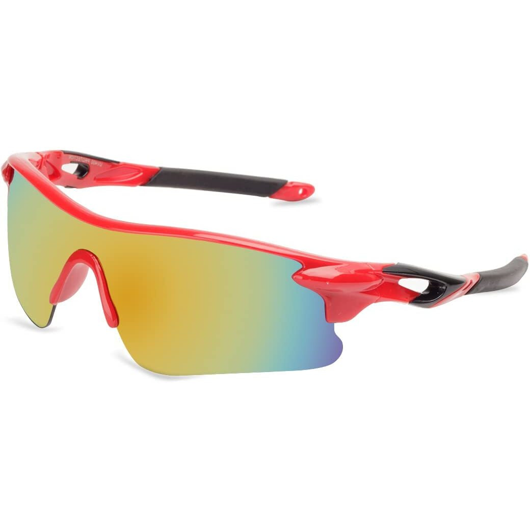 Roshfort Mens Sports Sunglasses Uv Protection Sunglass For Men Cycling Running Driving Fishing Glasses (Red)