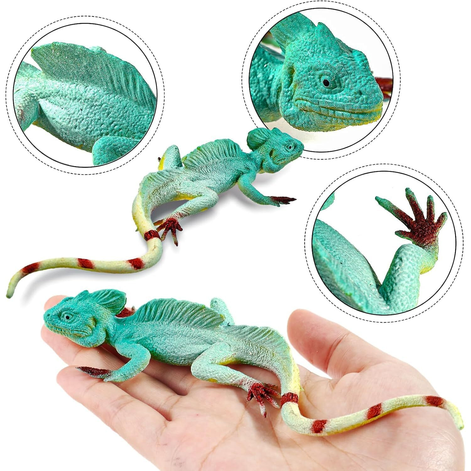 Super Toy Reptile Toy For Kids Realistic Gecko Lizard Blue Ocean Chameleon Figurine Rubber Animal Cold Blooded Lifelike Soft Prank Toys Educational Gift Boys Girls