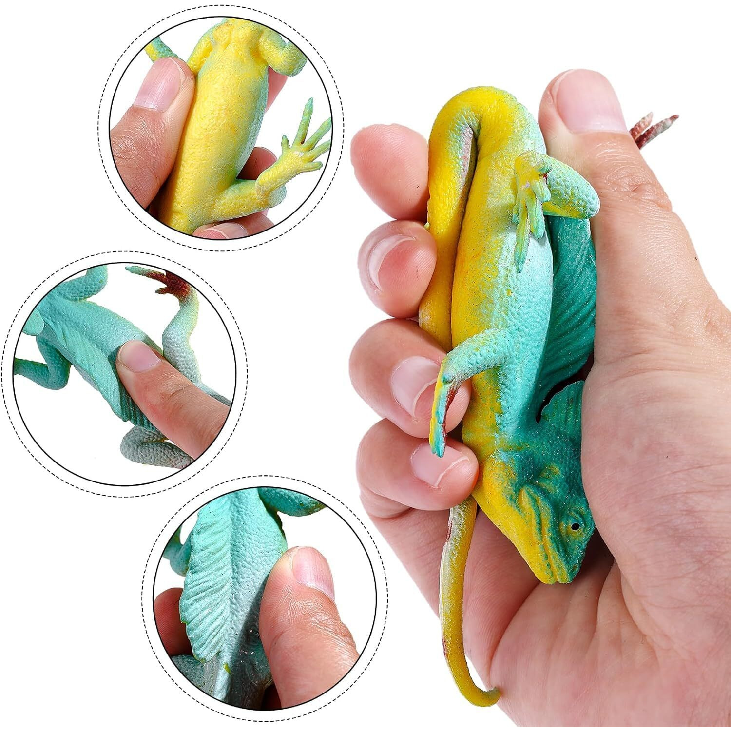Super Toy Reptile Toy For Kids Realistic Gecko Lizard Blue Ocean Chameleon Figurine Rubber Animal Cold Blooded Lifelike Soft Prank Toys Educational Gift Boys Girls