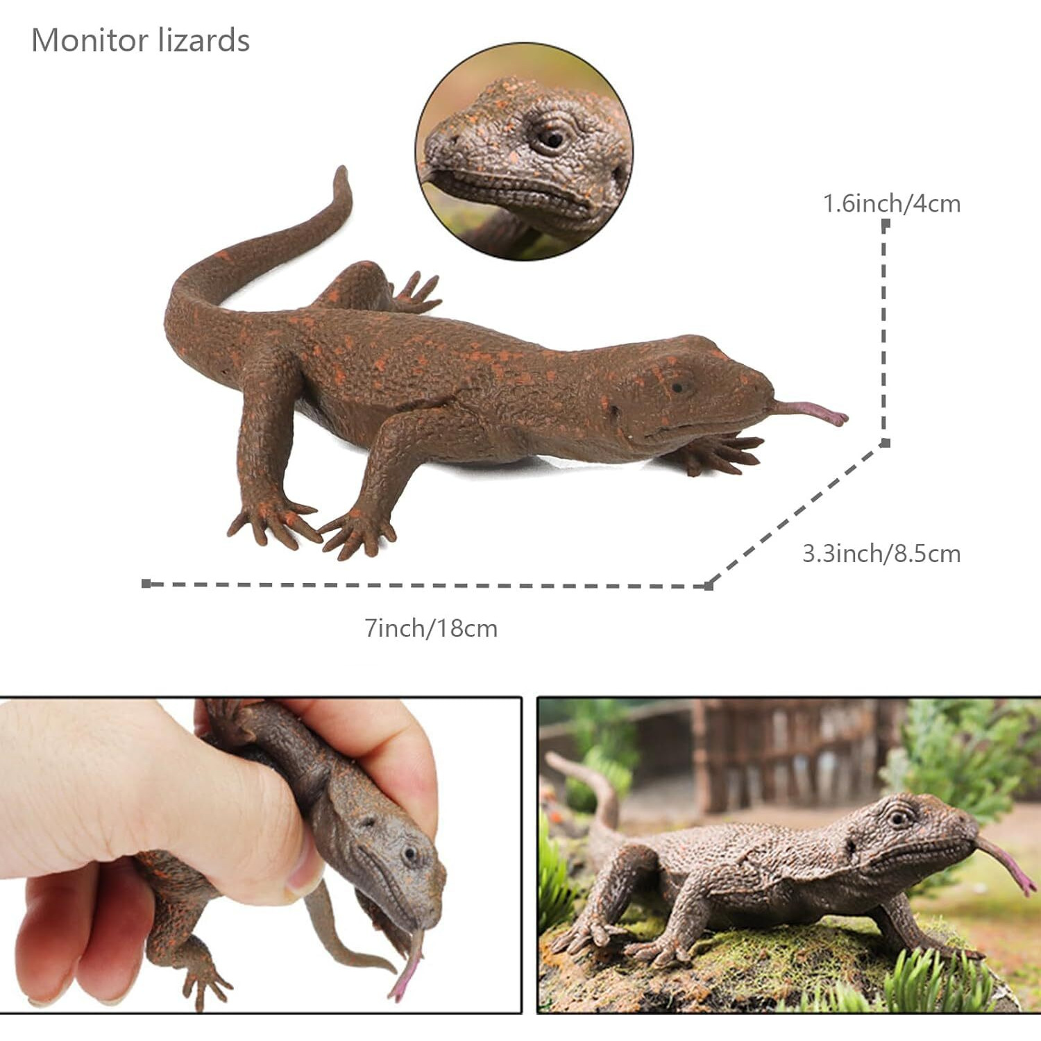 Super Toy Reptile Toy For Kids Realistic Gecko Lizard Figurine Rubber Animal Cold Blooded Lifelike Soft Prank Toys Educational Gift Boys Girls