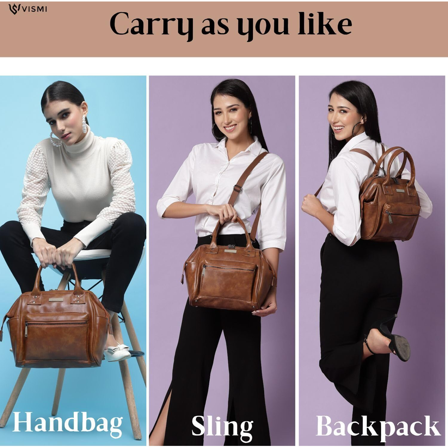 Vismiintrend Stylish Vegan Leather Handbag Shoulder Sling Bags For Women And Girls, Ladies Purse Handbag For Travel/Work/Office, Birthday Gifts For Wife/Sisters/Mothers, Branded