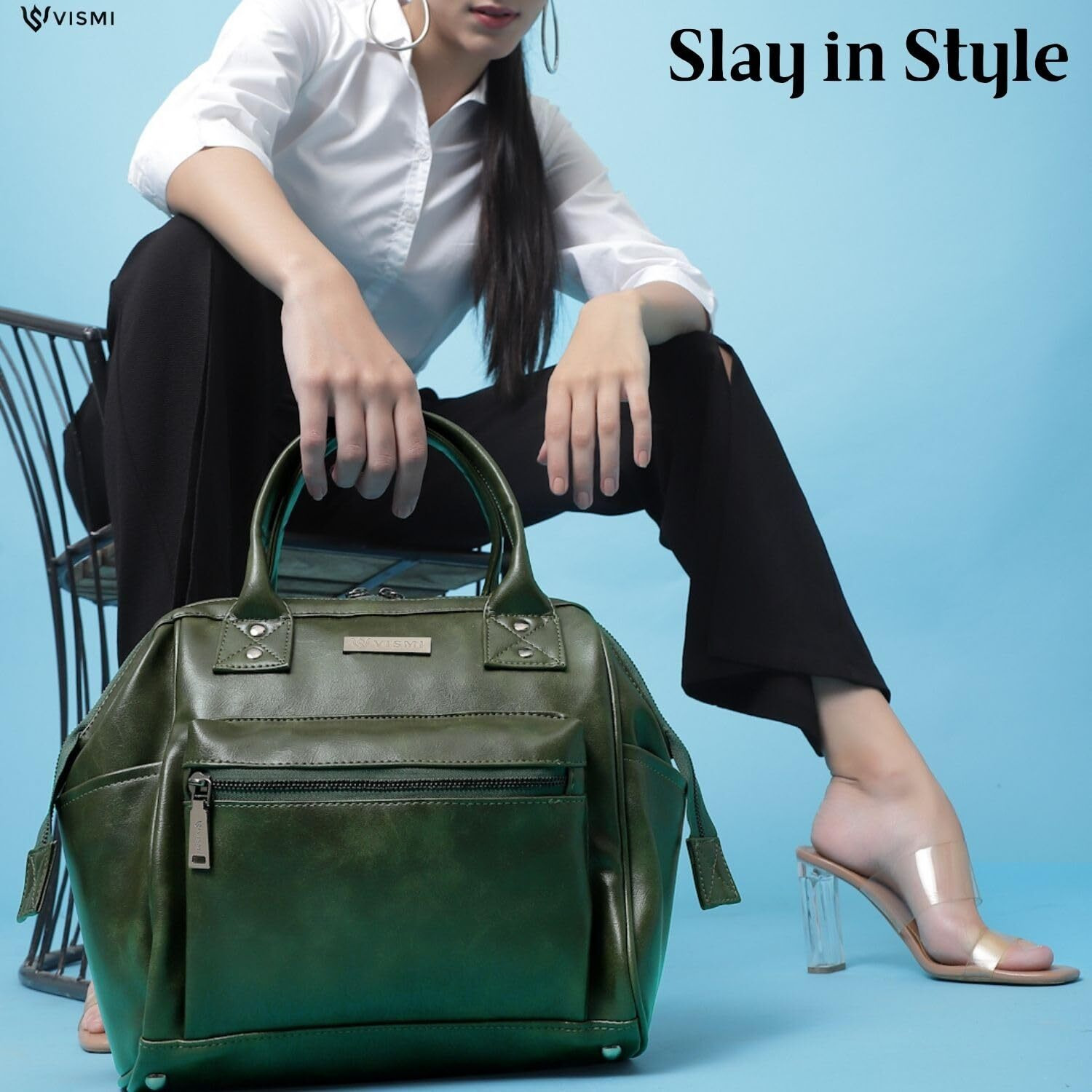 Vismiintrend Stylish Vegan Leather Handbag Shoulder Purse Sling Bags For Women And Girls |Ladies Bag For Travel,Work,Office |Birthday/Anniversary Gift For Wife, Sister, Mother (Green)
