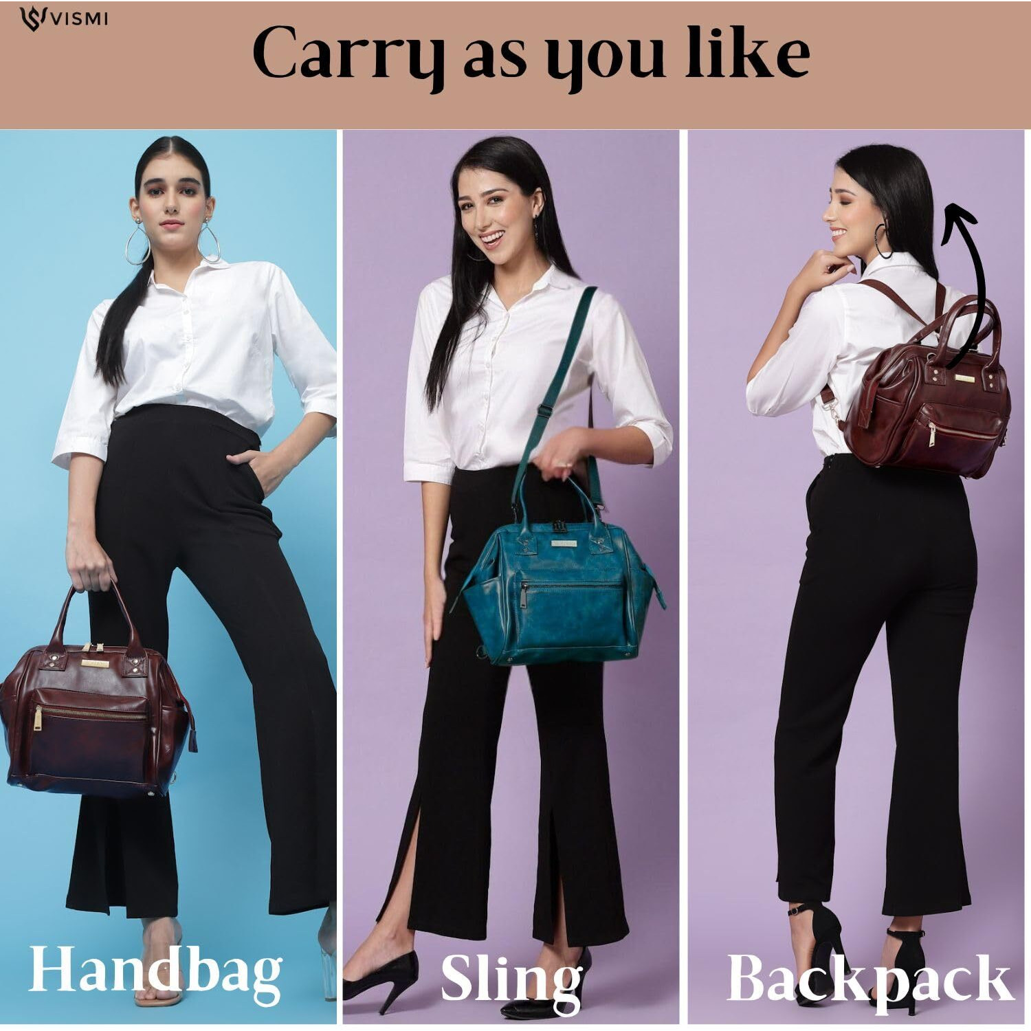 Vismiintrend Stylish Vegan Leather Handbags Shoulder Purse Sling Bags For Women | Ladies Purse Handbag For Travel,Work,Office | Birthday/Anniversary Gift For Wife/Sister, Diaper Bags For Mothers