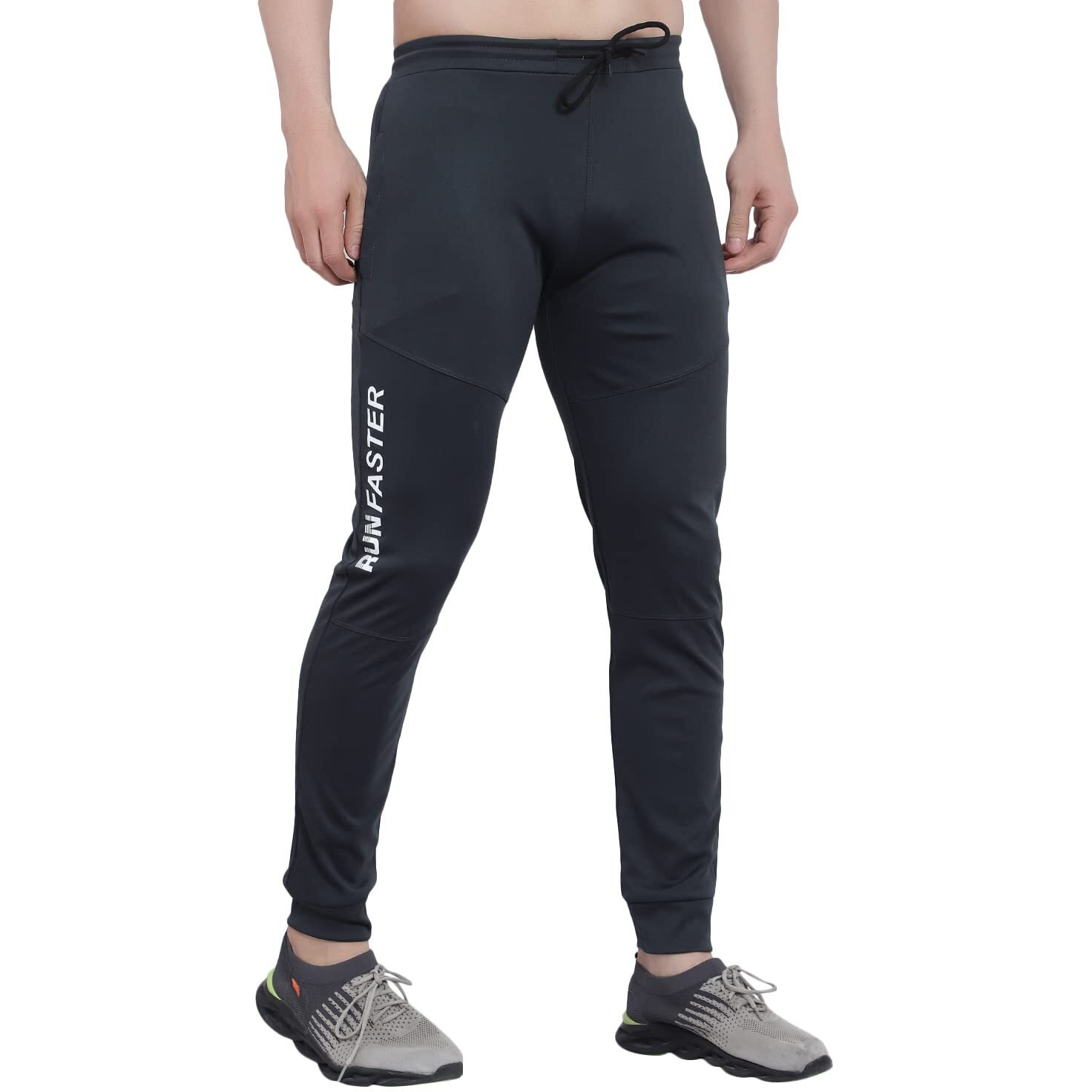 Blue Star Shark Men's Slim Fit Track Pants  Joggers For Running, Gym, Sports, And Casual Wear | Multipurpose Activewear Lower For Men & Boys | Stylish Summer Trousers & Night Pants, Grey, M