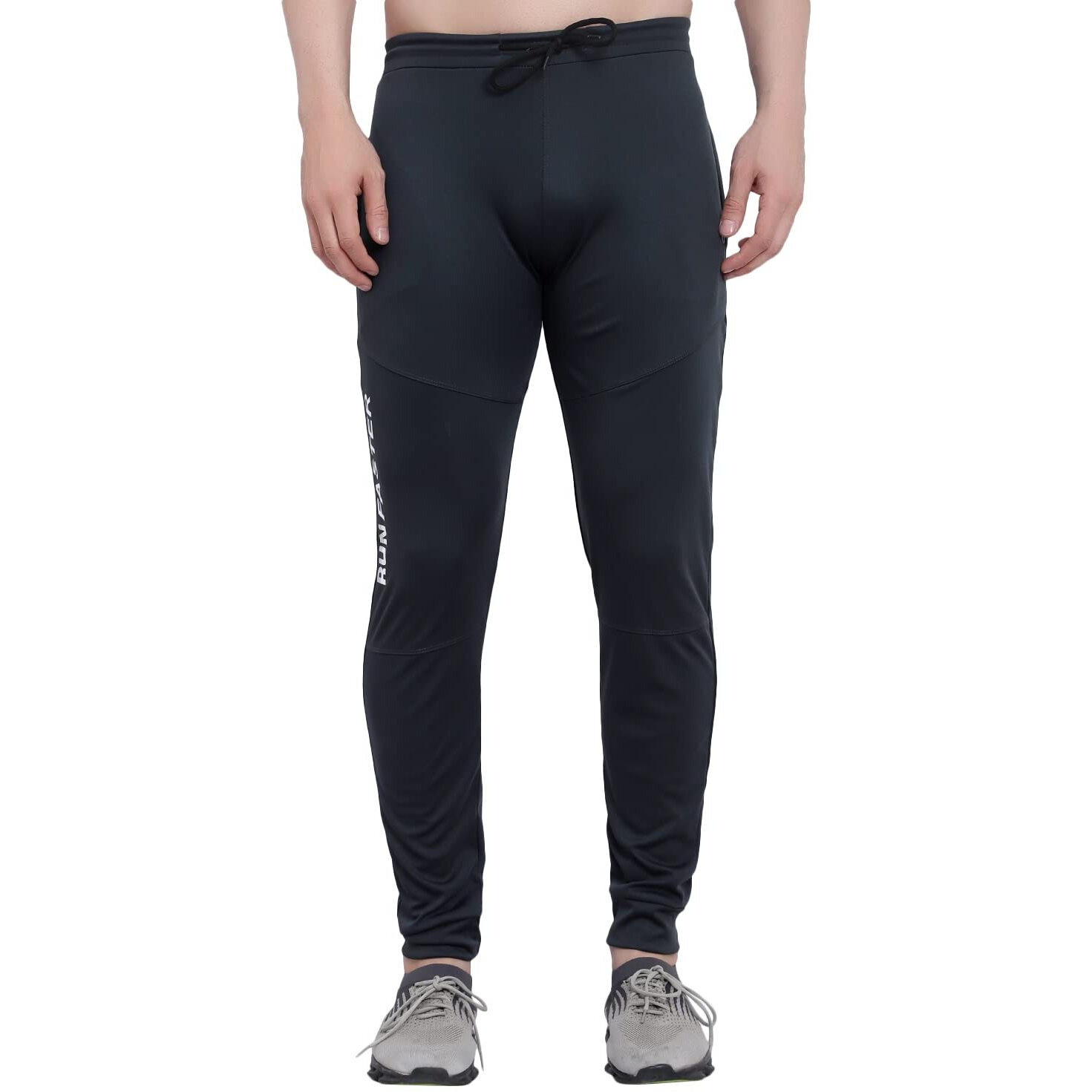 Blue Star Shark Men's Slim Fit Track Pants  Joggers For Running, Gym, Sports, And Casual Wear | Multipurpose Activewear Lower For Men & Boys | Stylish Summer Trousers & Night Pants, Grey, M