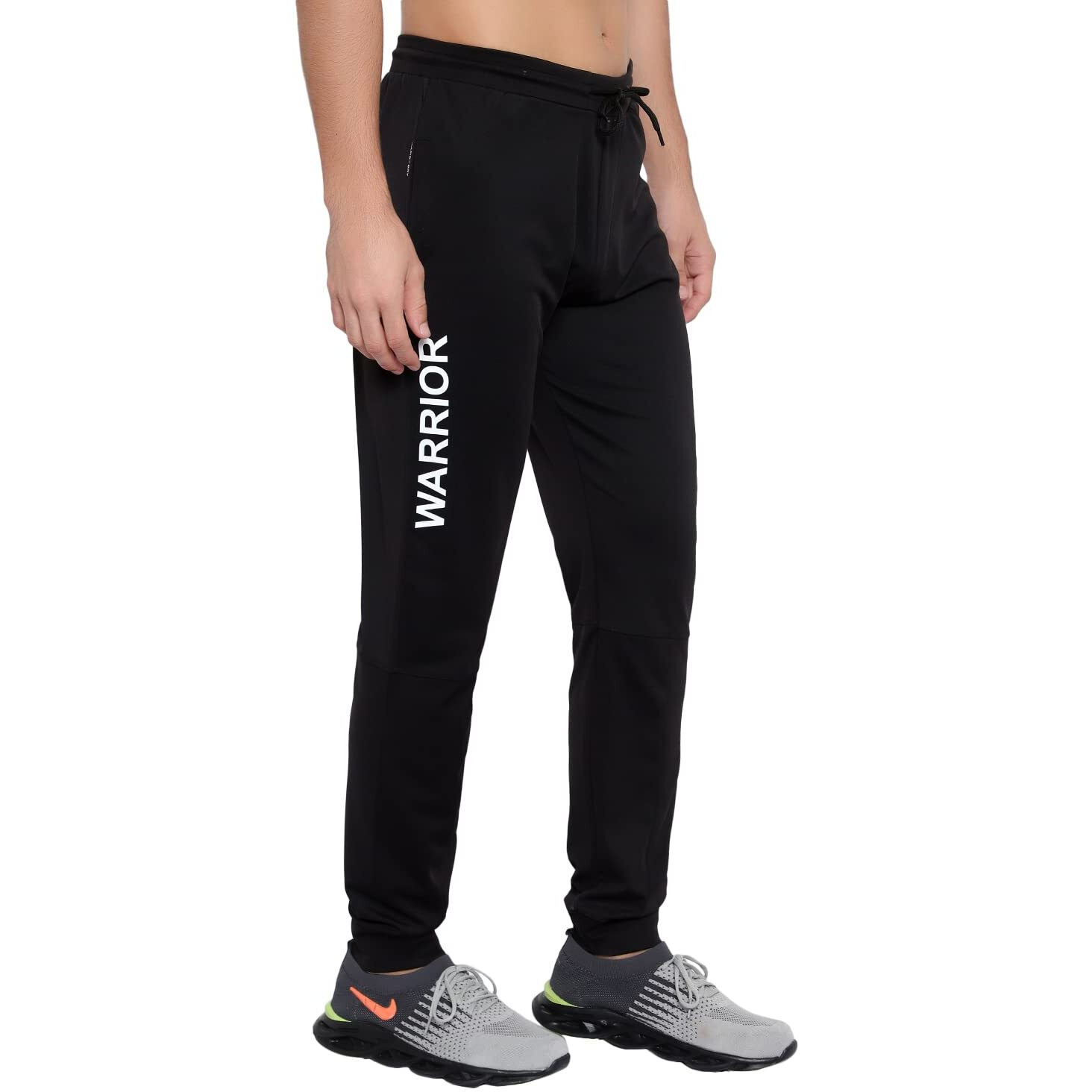 Blue Star Shark Men's Slim Fit Track Pants  Joggers For Running, Gym, Sports, And Casual Wear | Multipurpose Activewear Lower For Men & Boys | Stylish Summer Trousers & Night Pants, Black, L
