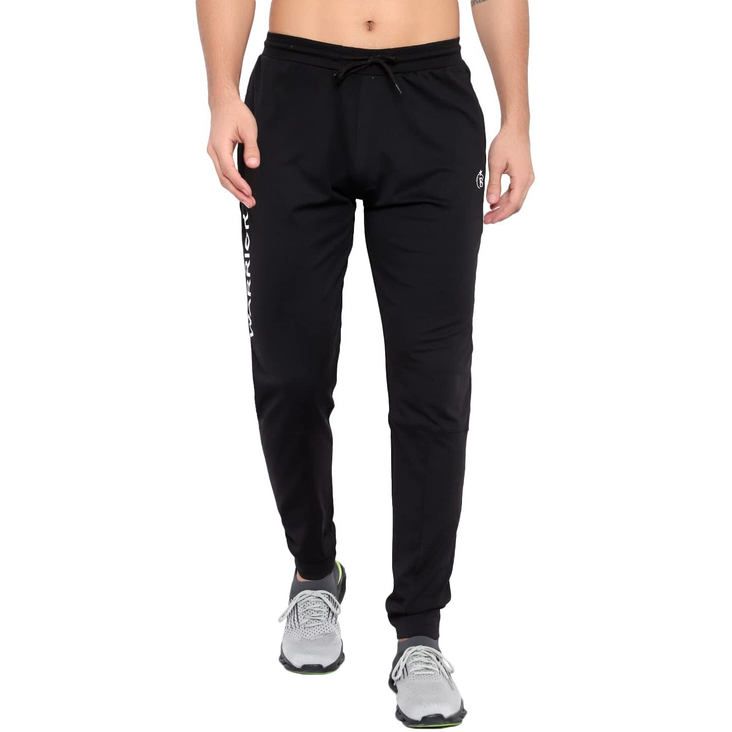 Blue Star Shark Men's Slim Fit Track Pants  Joggers For Running, Gym, Sports, And Casual Wear | Multipurpose Activewear Lower For Men & Boys | Stylish Summer Trousers & Night Pants, Black, L