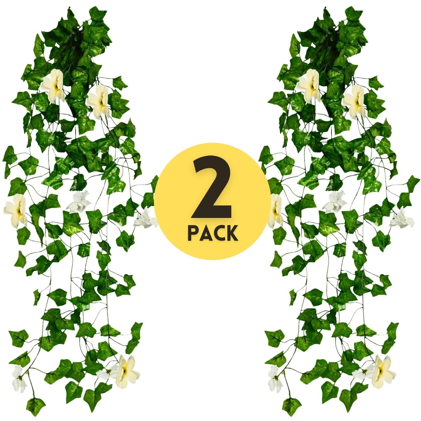 Decorebugs Artificial Flower Plants Leaves Hanging Ivy Garlands Plant Greenery Vine Creeper Home Decor Door Wall Balcony Decoration Party Festival Craft (Pack Of 2)