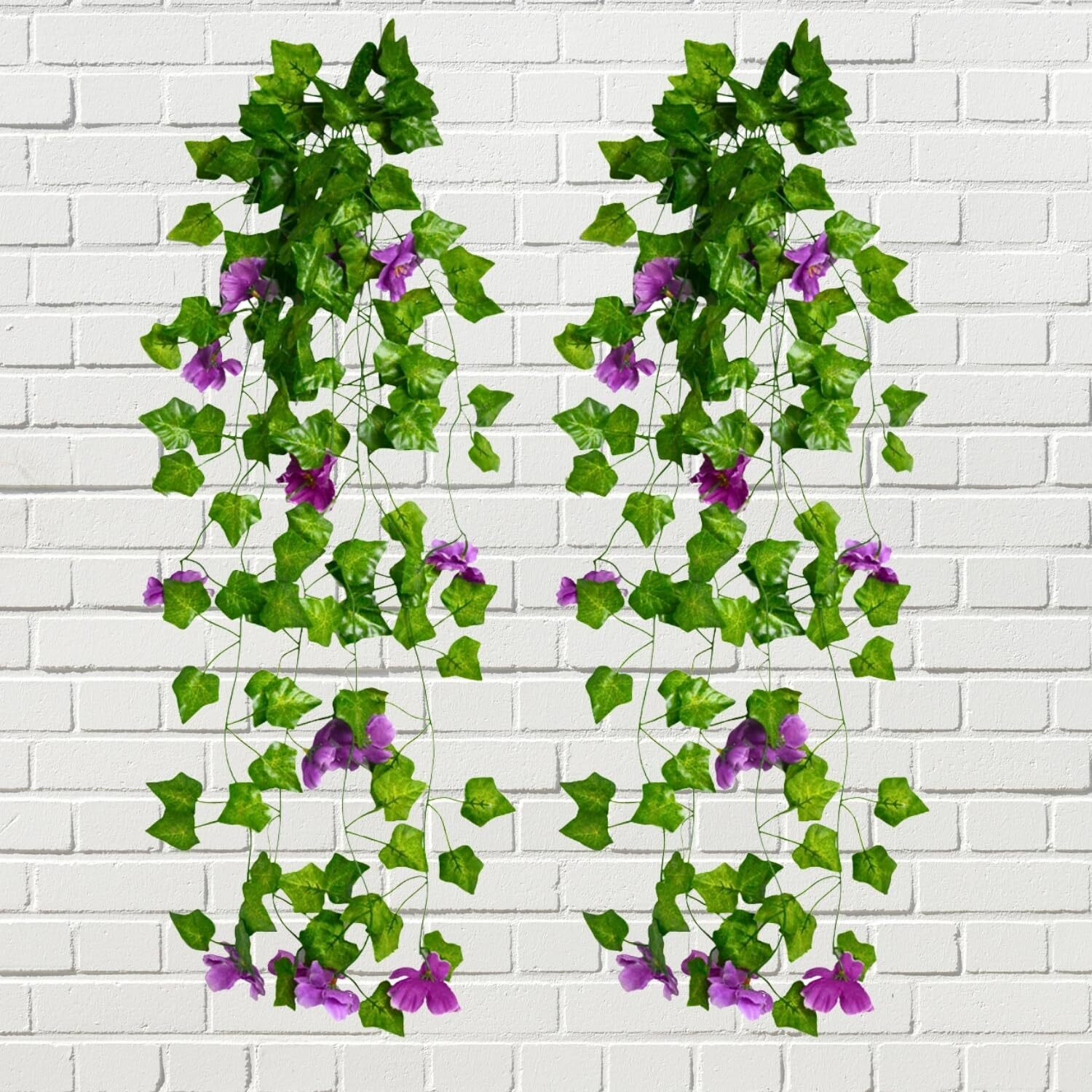 Decorebugs Artificial Flower Plants Leaves Hanging Ivy Garlands Plant Greenery Vine Creeper Home Decor Door Wall Balcony Decoration Party Festival Craft (Pack Of 2)