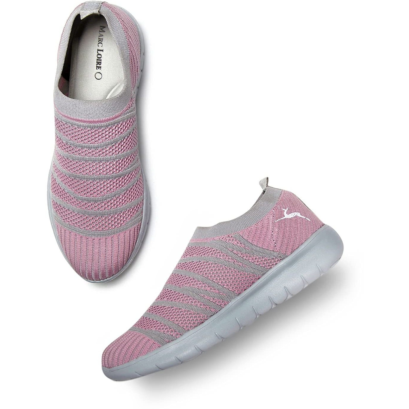 Marc Loire Slip-On Sneakers For Women, Lightweight & Comfortable Walking Sports Shoes Without Laces Pink - 7 Uk