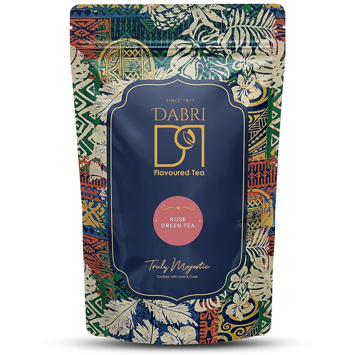 Dabri Rose Green Tea - 100Gm Pouch (Pack Of 2) |Improve Metabolism, Prevent Acne |100% Whole Leaf & Natural Rose Petals |Helps In Relieving Stress,To Maintain Healthy Hair & Weight