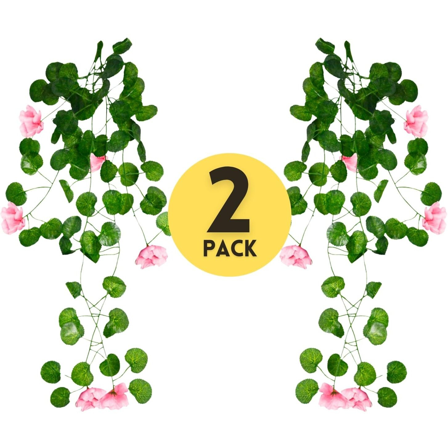 Decorebugs Artificial Flower Plants Leaves Hanging Ivy Garlands Plant Greenery Vine Creeper Home Decor Door Wall Balcony Decoration Party Festival Craft (Pack Of 2)