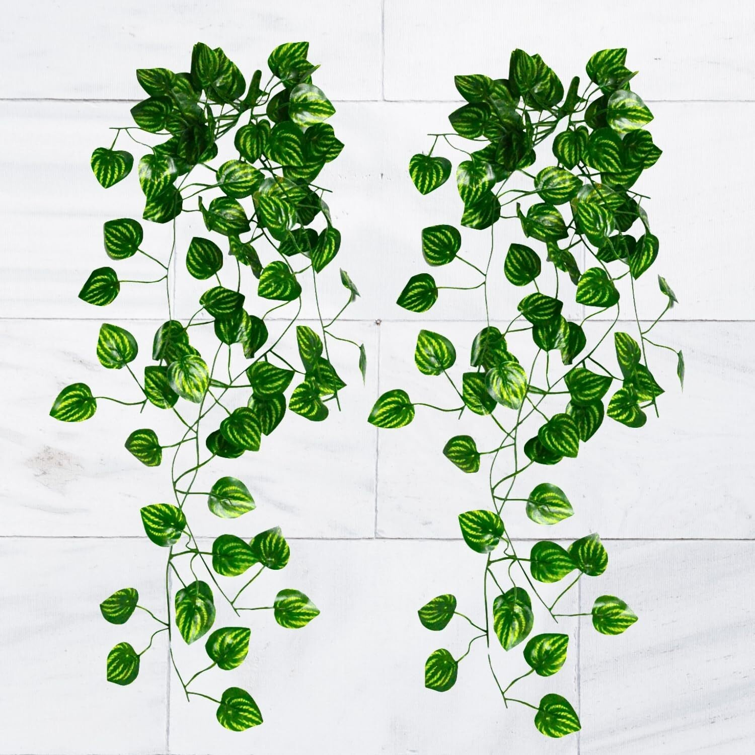 Decorebugs Artificial Plants Leaves Hanging Ivy Garlands Plant Greenery Vine Creeper Home Decor Door Wall Balcony Decoration Party Festival Craft (Pack Of 2)