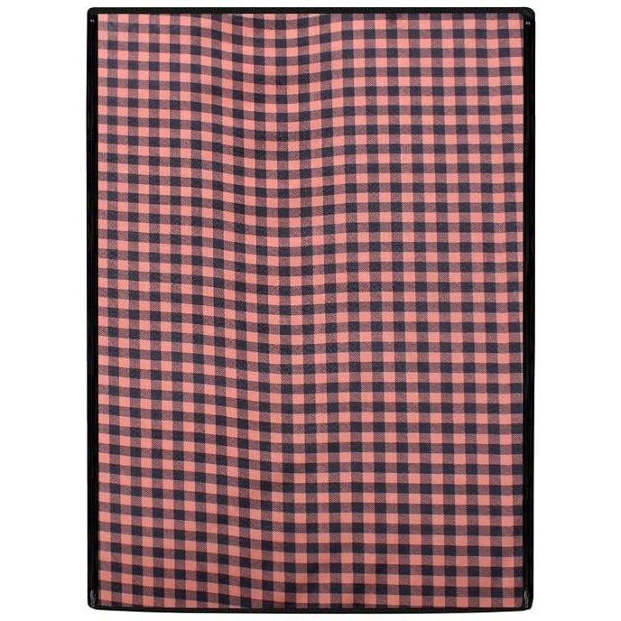 Stylista Polyester Washing Machine Cover Compatible For Samsung 9 Kg Fully-Automatic Front Loading Ww90K6410Qx, Gingham Pattern Coffee