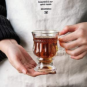 Zroy Enterprise Premium Glass Coffee Mug Tea Cups, Transparent, Glass Cups Set For Coffee, Green Tea, Herbal Tea, Lemon Tea, Milk Cup, Hot/Cold Drinks Cups (Rajwadi Cup, 6)
