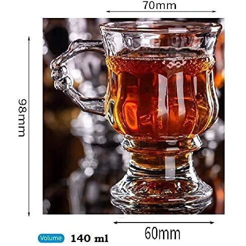 Zroy Enterprise Premium Glass Coffee Mug Tea Cups, Transparent, Glass Cups Set For Coffee, Green Tea, Herbal Tea, Lemon Tea, Milk Cup, Hot/Cold Drinks Cups (Rajwadi Cup, 6)