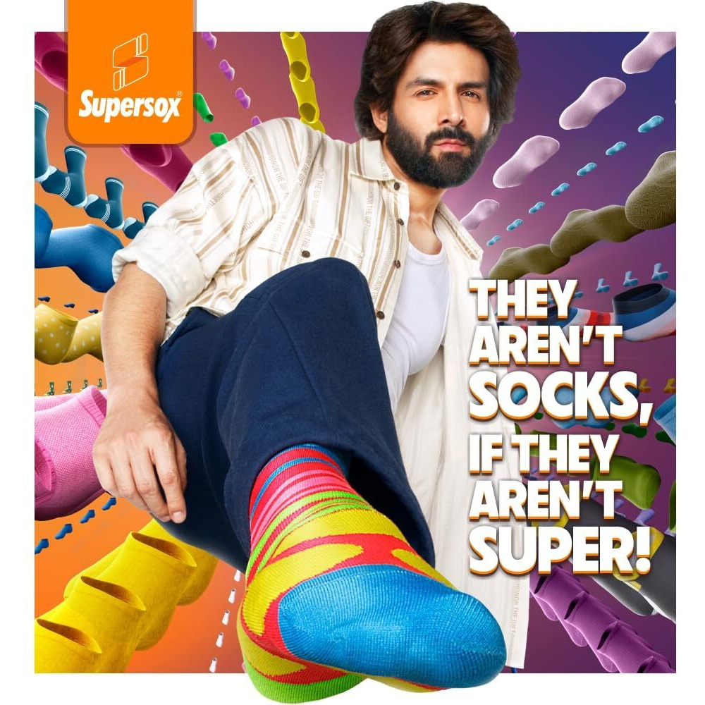 Supersox Regular Length Sports Socks For Kids, Made With Breathable, Anti Odour & Moisture Absorbent Combed Cotton With A Extra Durable Welt, Ideal For All Day Wear (7-8 Years)